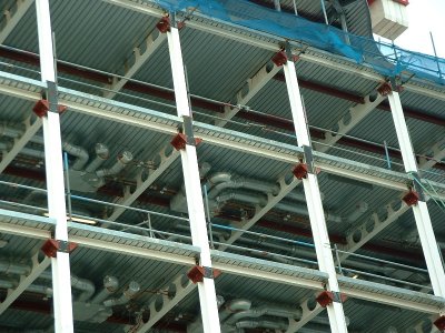 Integration of services with cellular steel beams (Image courtesy of FABSEC Ltd.)