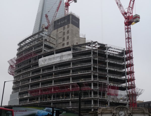 Steel solution: In many areas steelwork is hung from concrete cores
