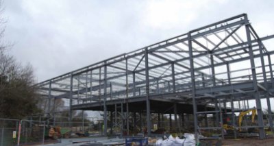 Much of the steelwork will remain exposed in the completed building