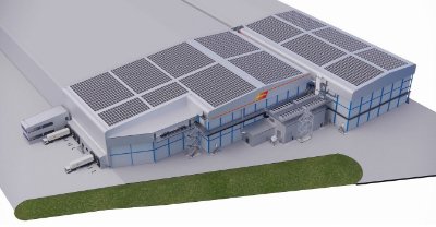 Model highlighting the warehouse extension