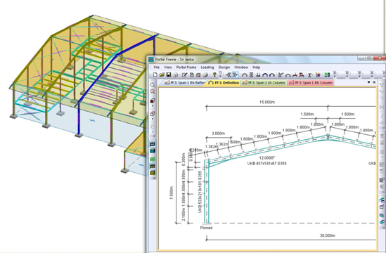 Computer model of a portal frame (Image courtesy of Trimble)