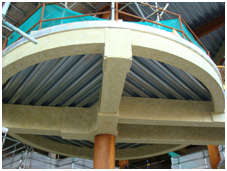 Boards can be formed around complex shapes (Image courtesy of Promat Ltd.)