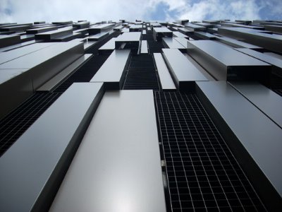 Metallic cladding, The Moor, Sheffield (Image courtesy of Bourne Parking Ltd.)