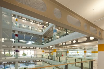 Long span cellular beams combining circular and elongated openings (Image courtesy of Kloeckner Westok)