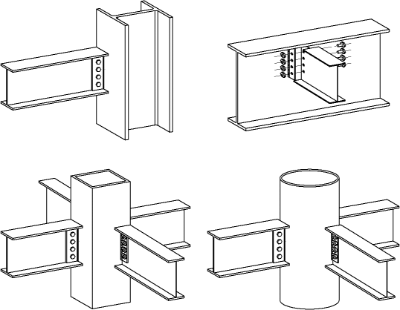 Fin plate beam to column and beam to beam connections