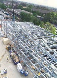 The car park was erected after the office building