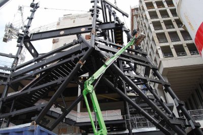Steelwork has provided the solution to form the building's complex facade design