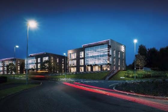 The buildings will be illuminated at night by LED panels