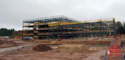 The entire steel frame was erected in nine weeks