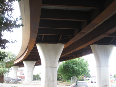 Example of girders curved in plan Hunslett Viaduct, Leeds