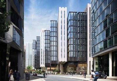 How the multiple cantilevers will look on 1 London Wall Place