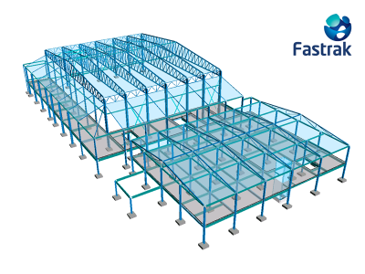 Model of a building with trusses (Fastrak model courtesy of Trimble)