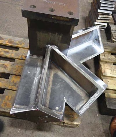 An external bracing node at the fabrication yard