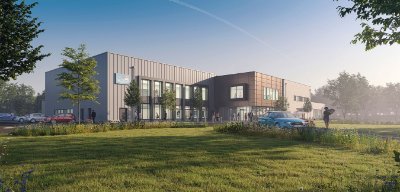 The completed £20M Melksham Community Campus will complement its surroundings