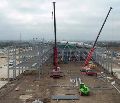 Steel erection under way