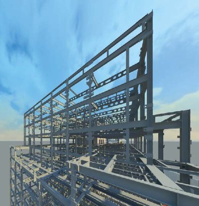 Cellular beams are used throughout the structure