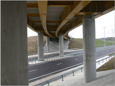 Typical curved composite bridge