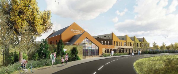 The school has been designed as a landmark for the new community