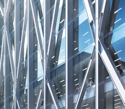 The Moorgate façade will feature a seven-storey exposed truss