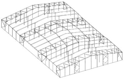 Two propped portals either side of a conventional portal frame