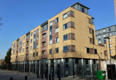 Brick slips used for the upper levels of a building. (Image courtesy of Unite Modular Solutions)
