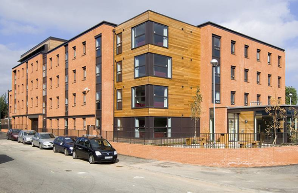 Student residence in Sheffield using modular construction with communal space at ground floor (Image courtesy of Unite Modular Solutions)