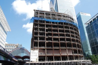 The original building was stripped back to its steel frame and elements, such as new upper floors, have been added