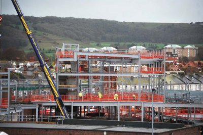 The main retail element of the scheme takes shape