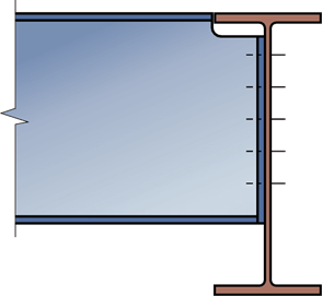 Typical partial depth end plate connection between beams