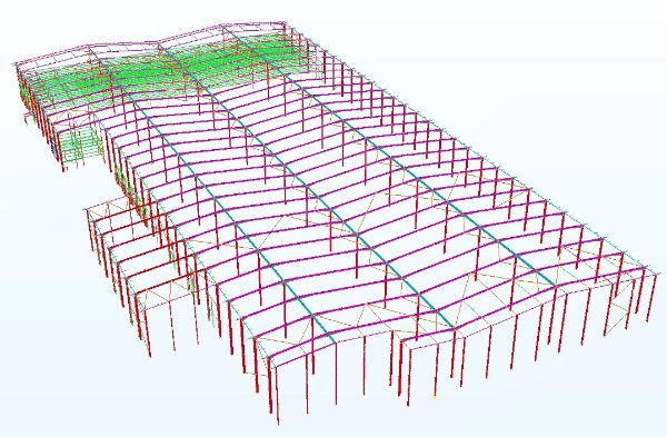 Model showing the steel frame