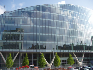 Modern office building in Spinningfields, Manchester