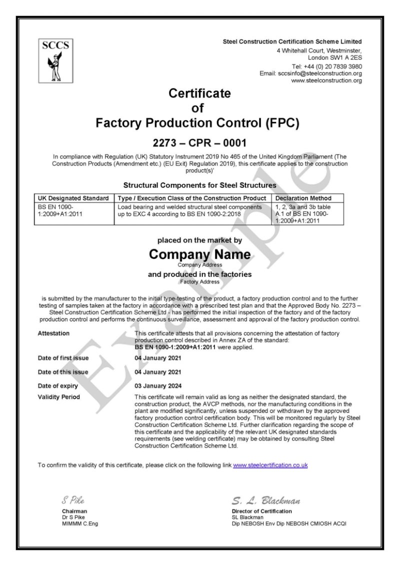 FPC Certificate
