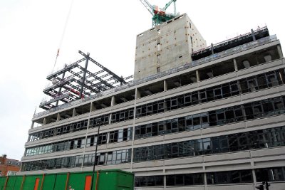 The Rowe sits on aprominent east London junction and has an exposed design chosen to entice tenants wanting a modern industrial-looking office environment