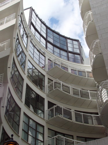 Harlequin Court , Covent Garden – Curved façade attached to shallow floor construction