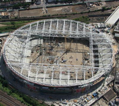 Roof structure of the Arsenal Emirates Stadium (Image courtesy of Severfield (UK) Ltd.)