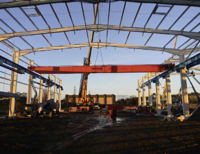 High level crane beams can be added throughout the structure