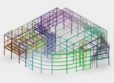 Steel model of the structure