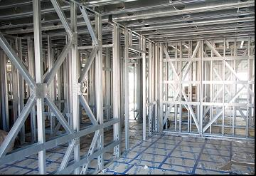 Integral K- and X-bracing in light steel walls (Image courtesy of Fusion Building Systems)