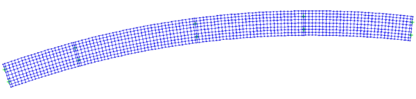 Curved grillage model for a 4-span bridge