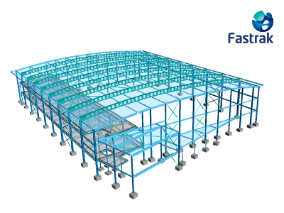 Model of a building constructed with cellular beams (Fastrak model courtesy of Trimble)