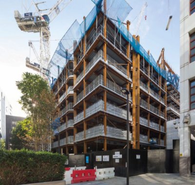 A six-storey steel podium is topped by the structurally important trusses