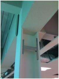Interfacing between boards and thin film intumescent coatings is quite common (Image courtesy of Promat Ltd.)