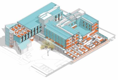 Model showing blocks B and C