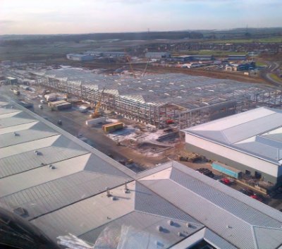 Three interlinked portal-framed structures form the distribution centre