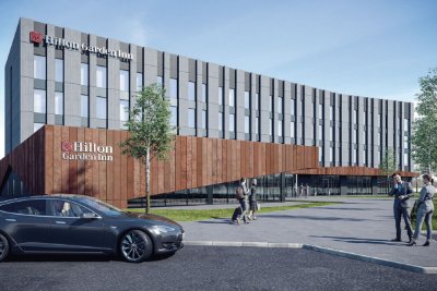How the completed hotel will look