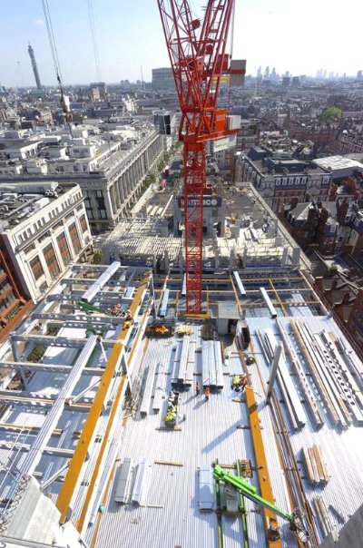 A congested city centre site, Park House, London (Image courtesy of Severfield plc.)