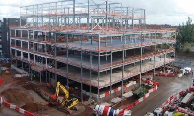 The CSSB takes shape quickly with the aid of steel construction