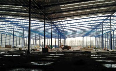 The portal frames near completion