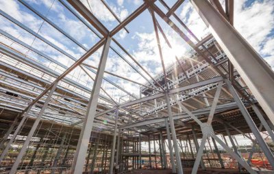 Long spans are essential for the store and the car park situated below