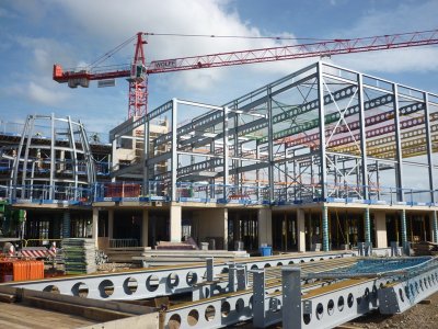 X-bracing at All Saints Academy, Cheltenham (Image courtesy of William Haley Engineering Ltd.)